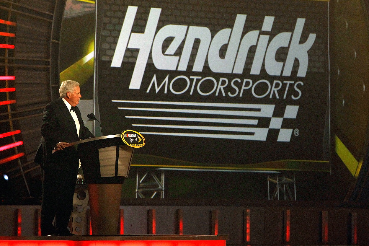 Hendrick Motorsports owner Rick Hendrick speaks during the 2016 NASCAR Sprint Cup Series Awards