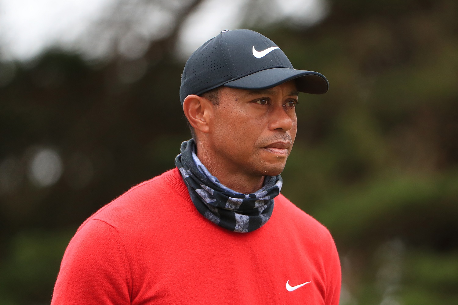 Tiger Woods looks on from the 16th tee during the final round of the 2020 PGA Championship at TPC Harding Park in San Francisco.
