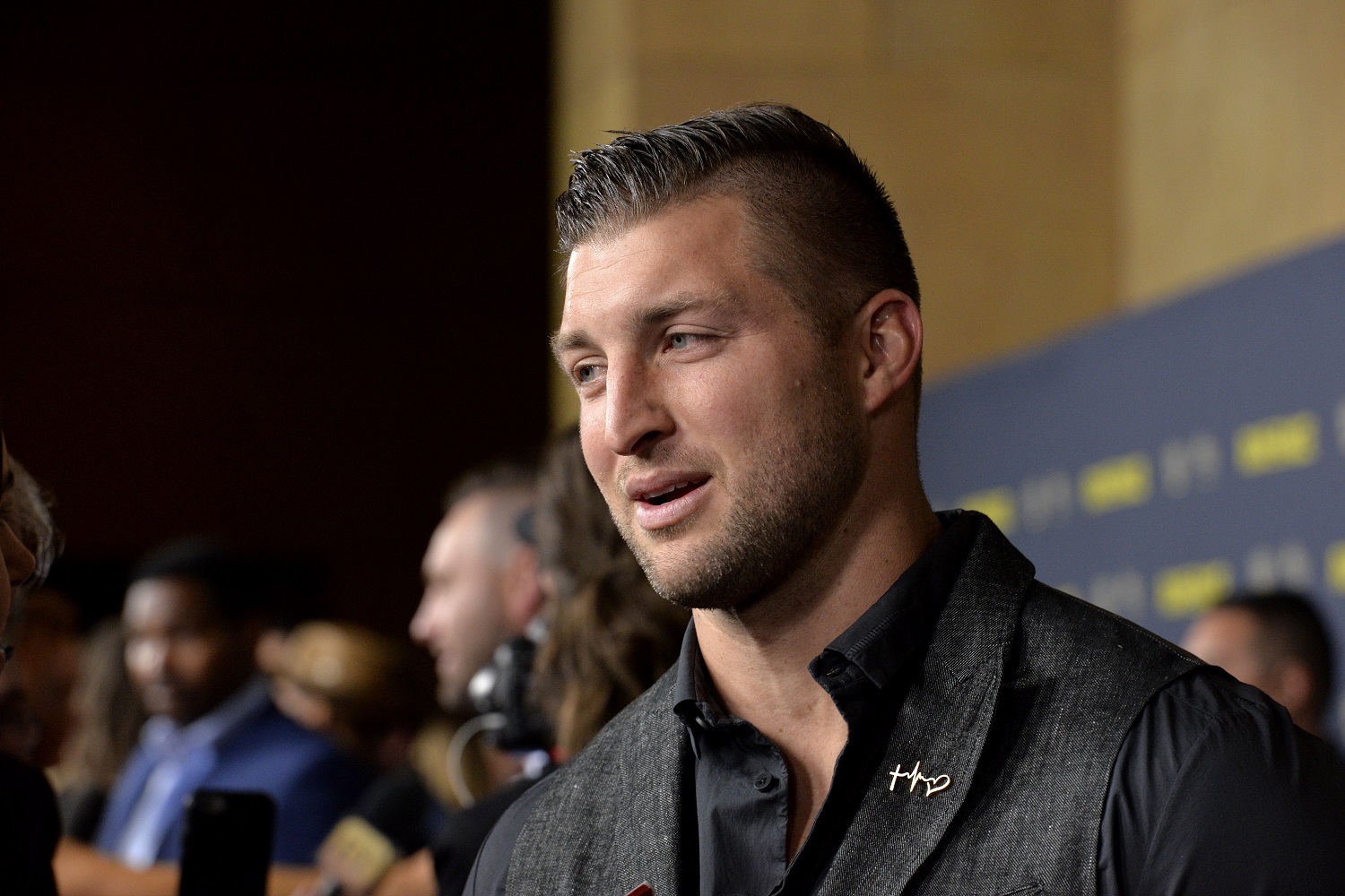 Jacksonville Jaguars tight end Tim Tebow attends the premiere of Roadside Attractions' 'Run The Race' on Feb. 11, 2019, in Hollywood.