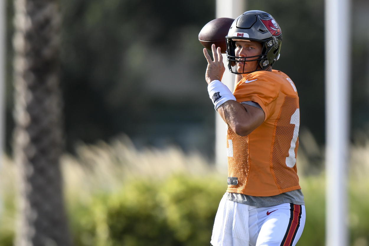 Tampa Bay Buccaneers quarterback Tom Brady at training camp.