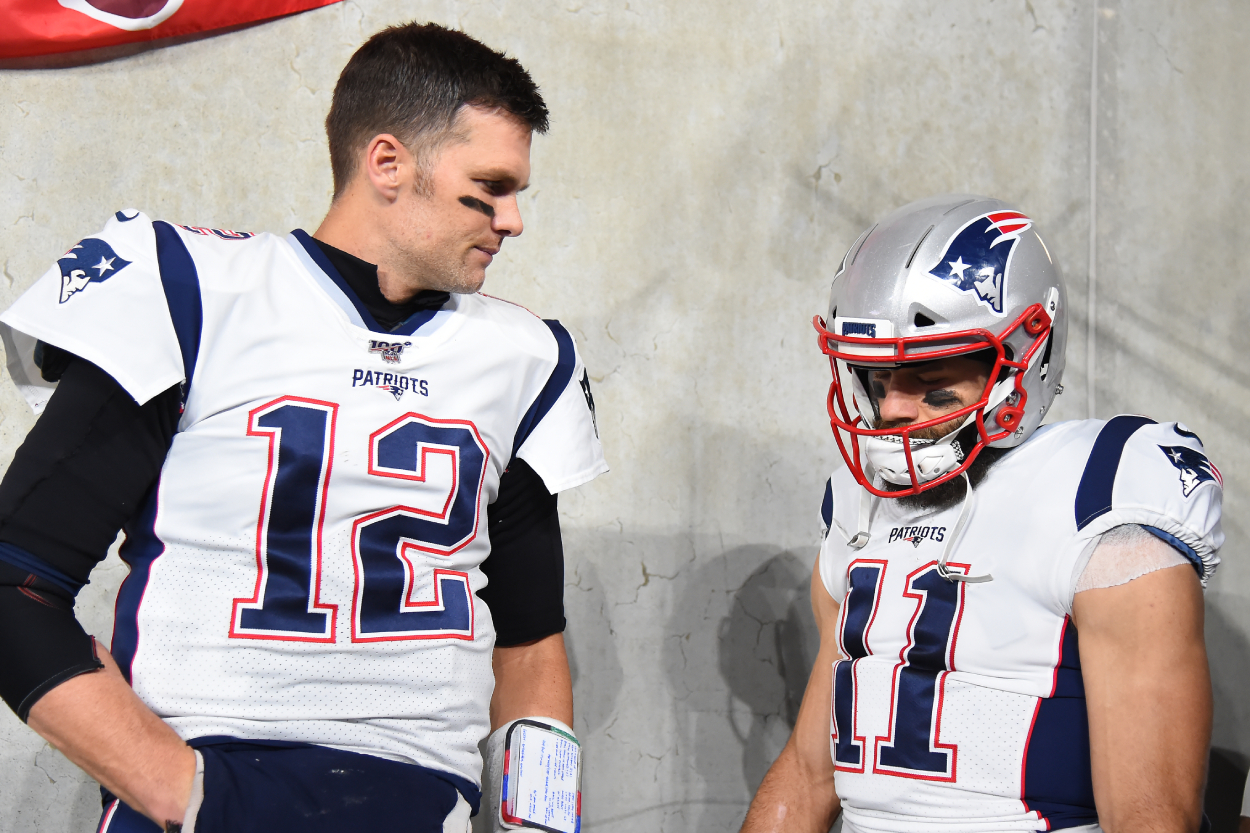 New England Patriots legends Tom Brady and Julian Edelman.