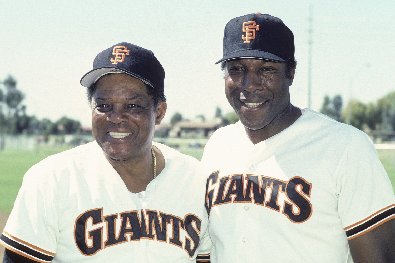 Willie Mays and Willie McCovey were San Francisco Giants teammates for more than a decade. Both were elected to the Baseball Hall of Fame. | Diamond Images/Getty Images
