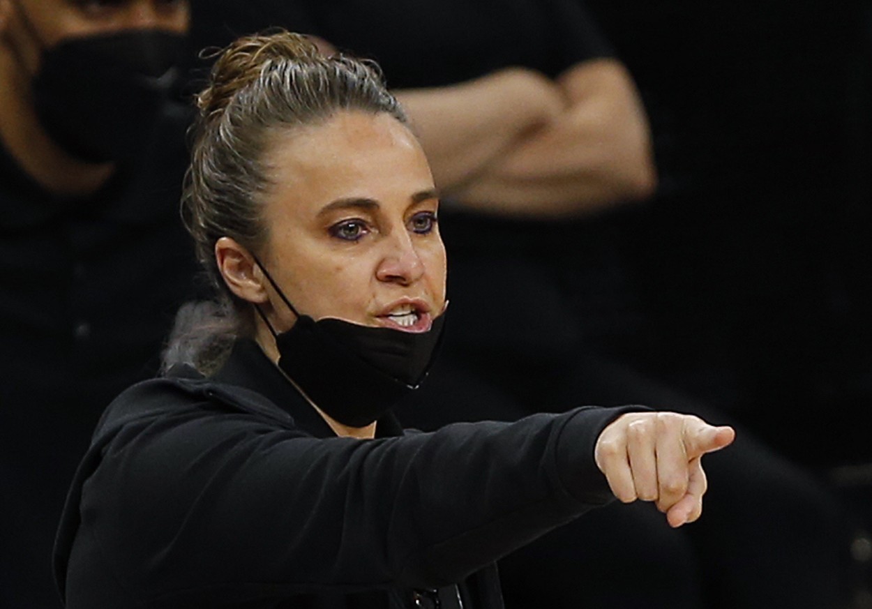 San Antonio Spurs assistant coach Becky Hammon in 2021.