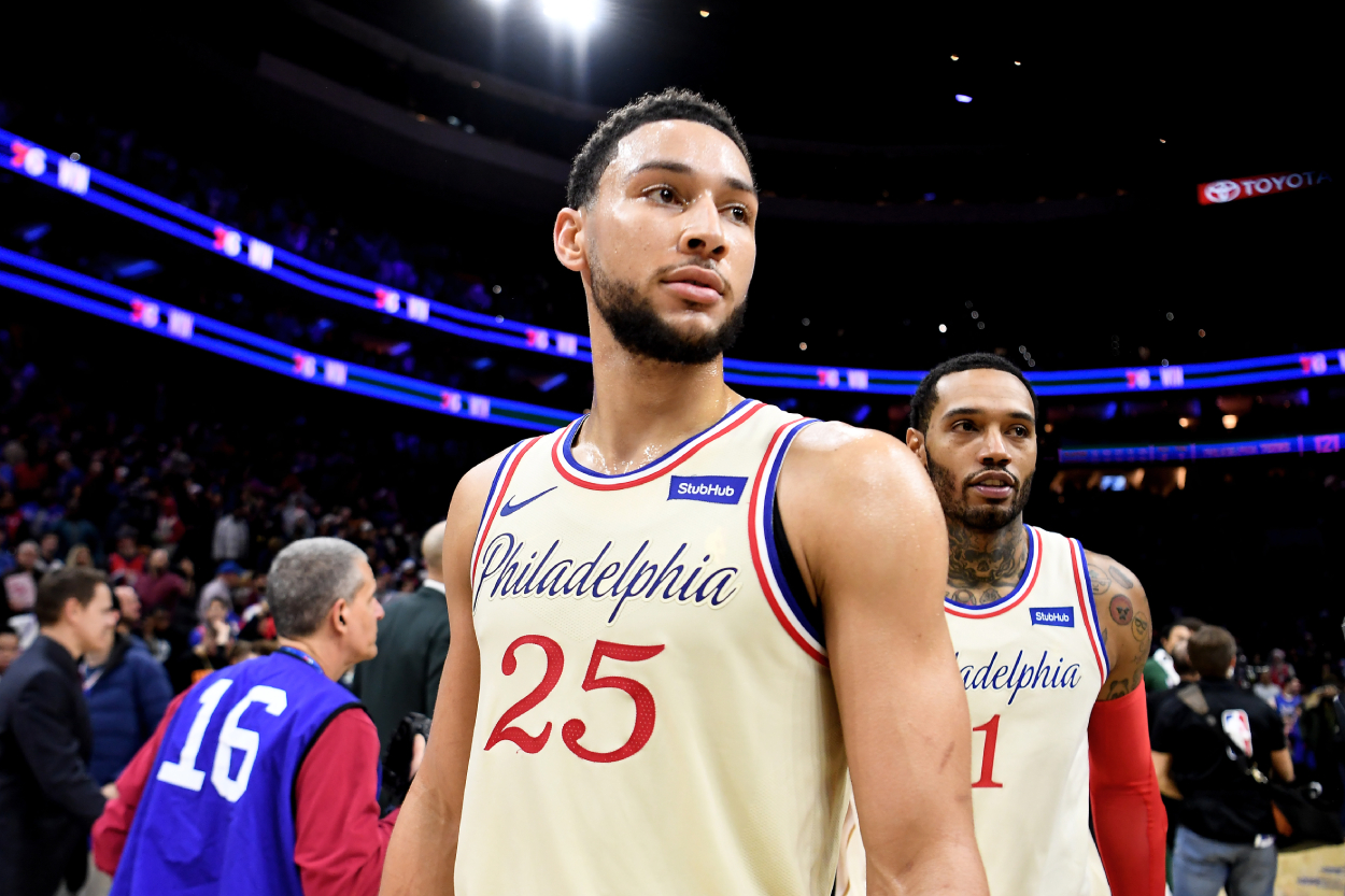 Philadelphia 76ers guard Ben Simmons, who many people are calling for the Sixers to trade.