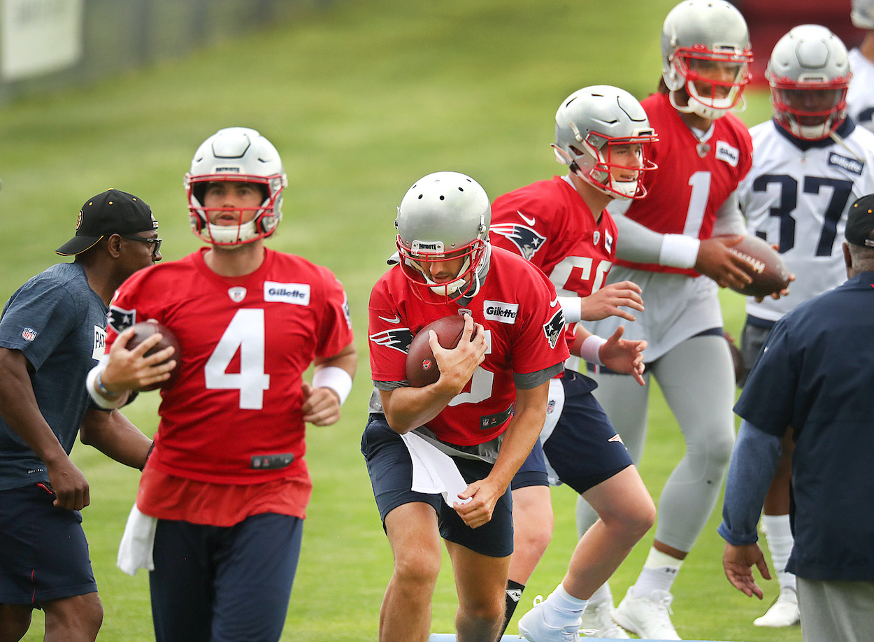 The New England Patriots 2021 QBs prior to Cam Newton's hand injury