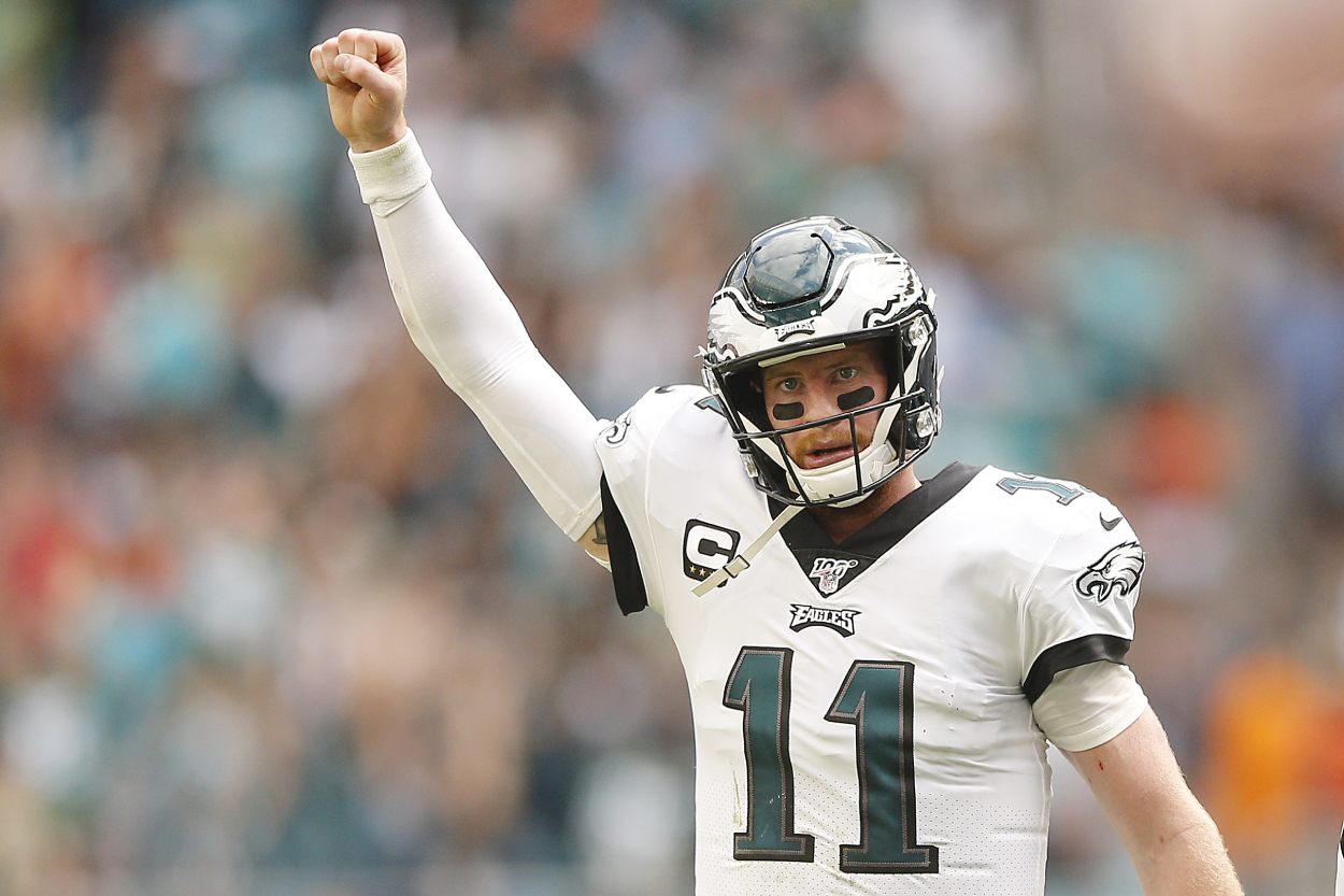 Colts quarterback Carson Wentz during his days with the Philadelphia Eagles.