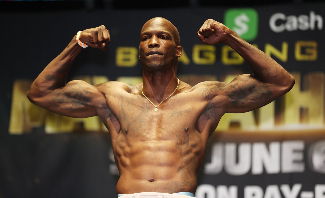 Chad Johnson weighs in ahead of his fight with Brian Maxwell
