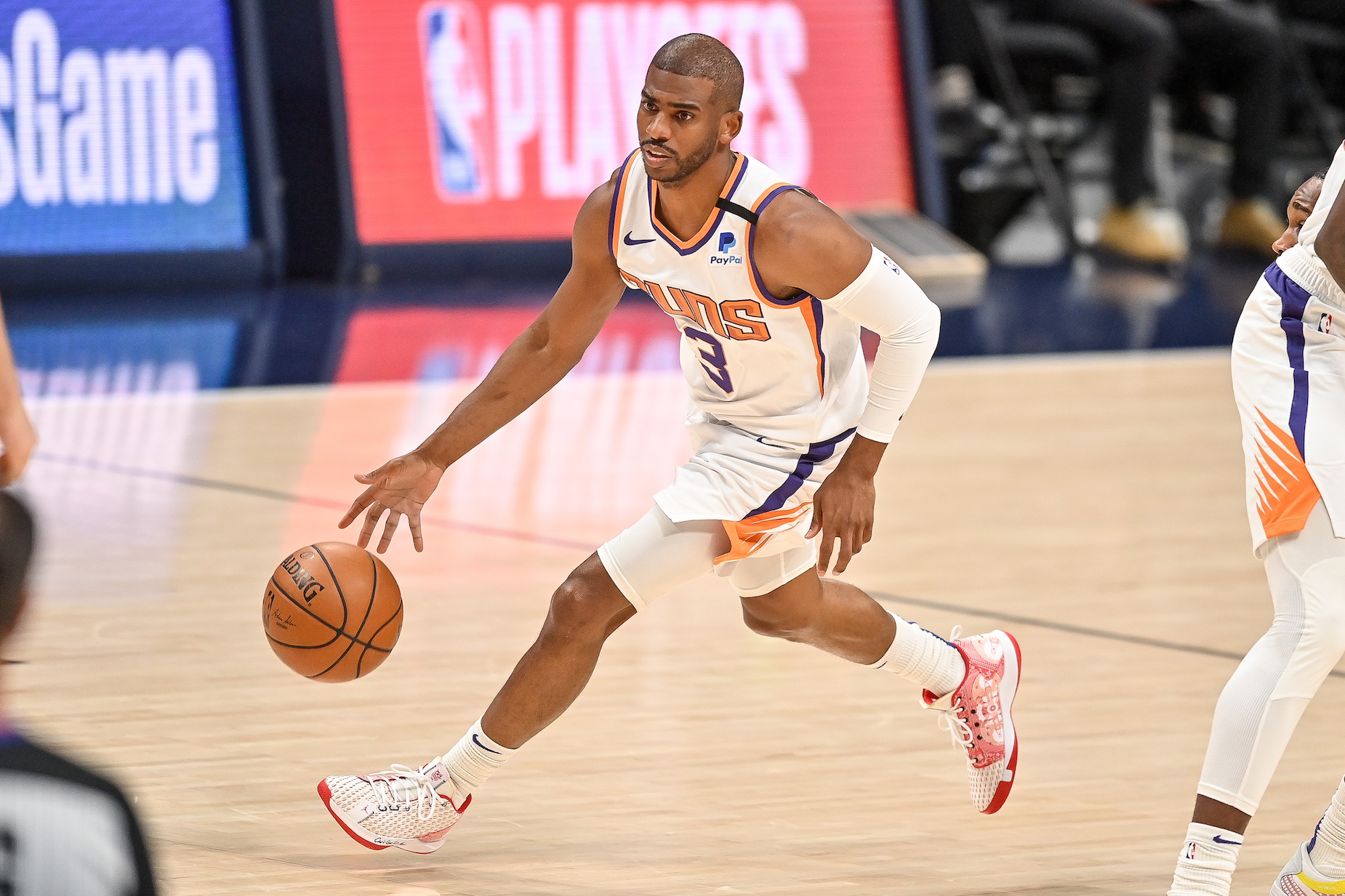 Chris Paul's son is sitting on the bench because the Clippers are winning  by a zillion points 