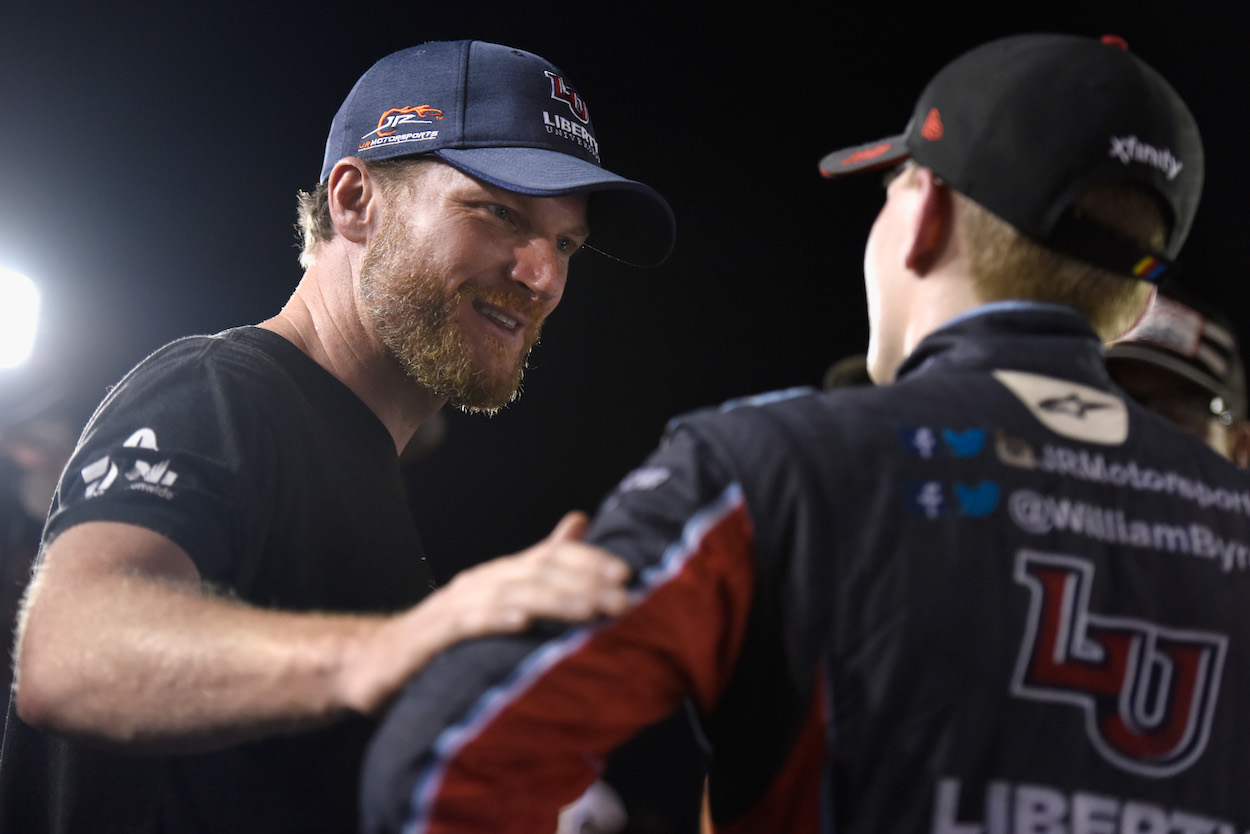 Dale Earnhardt Jr. congratulates William Byron