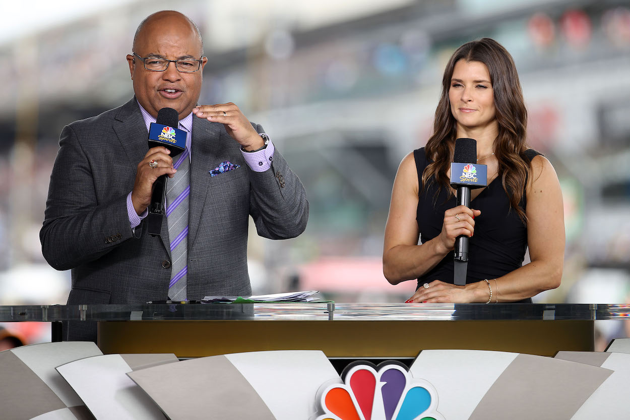 Danica Patrick and Mike Tirico at Indianapolis 500