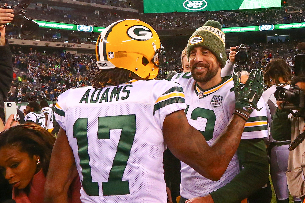 Green Bay Packers quarterback Aaron Rodgers and wide receiver Davante Adams