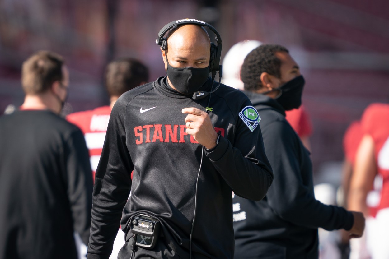 Stanford head football coach David Shaw in 2020.
