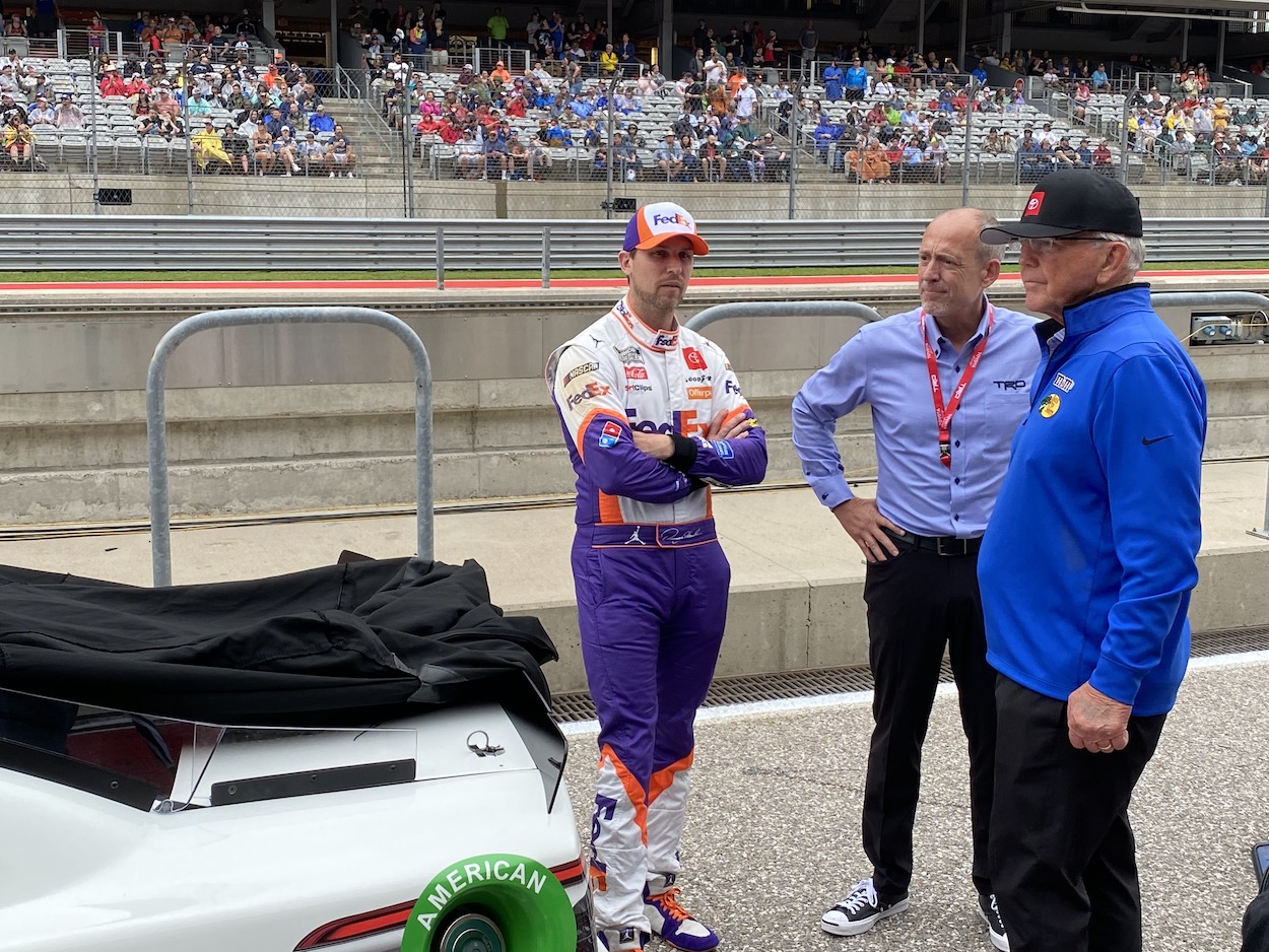 Denny Hamlin waits before race at COTA