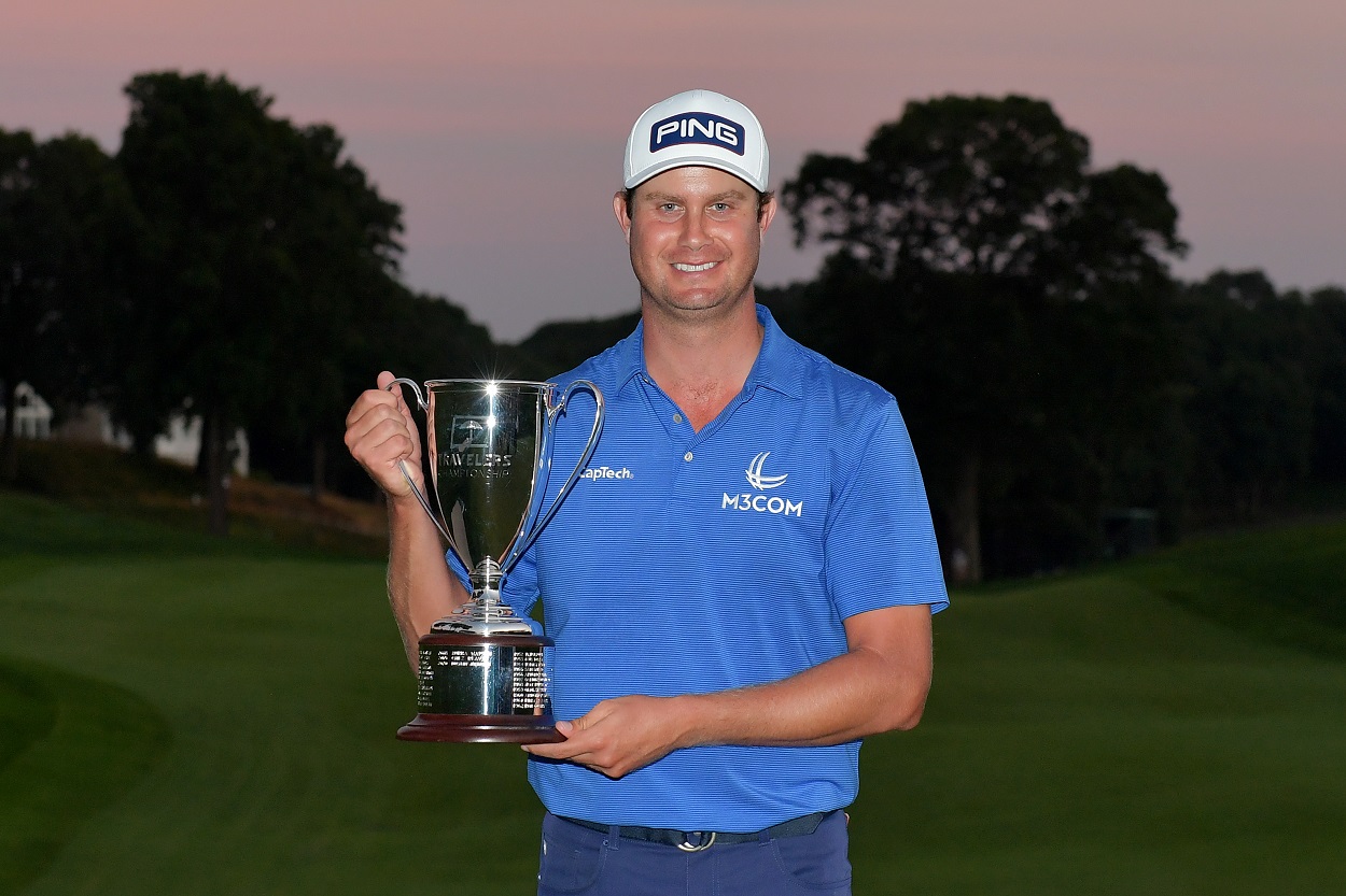 Harris English following his victory at the 2021 Travelers Championship