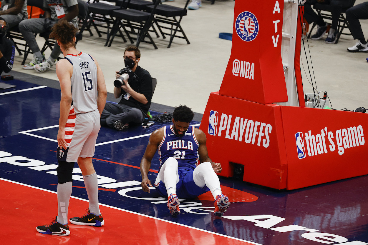 Joel Embiid's injury received a frightening initial diagnosis from the Sixers after the big man fell hard on his backside during Game 4.