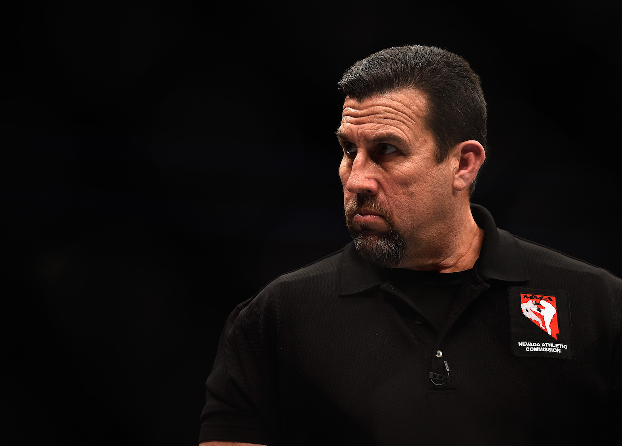 UFC referee John McCarthy looks on during UFC fight