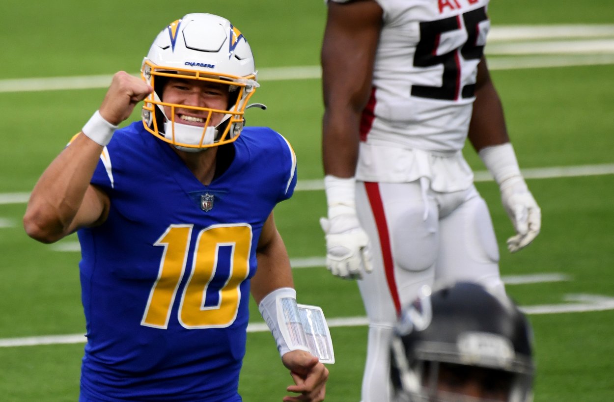 Los Angeles Chargers quarterback Justin Herbert in 2020.