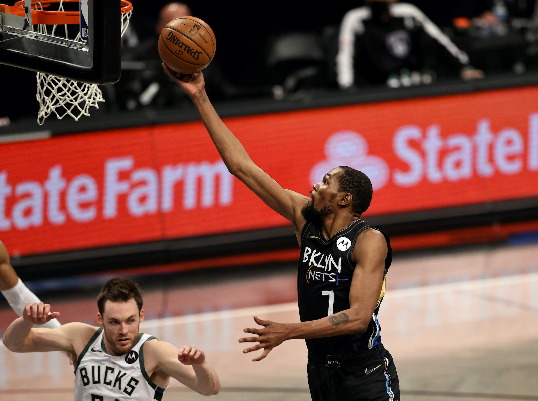 Brooklyn Nets star Kevin Durant in action during the 2021 NBA Playoffs.