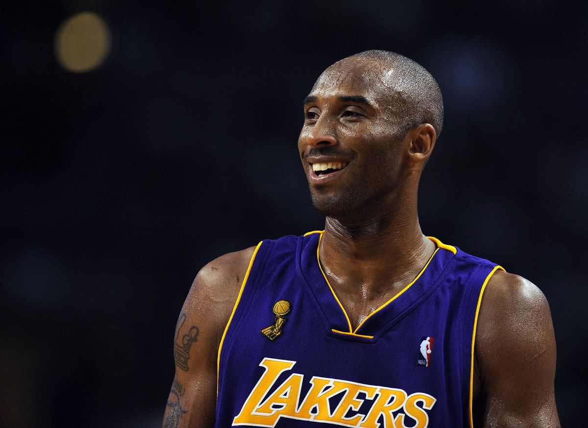 Kobe Bryant smiles during a game.