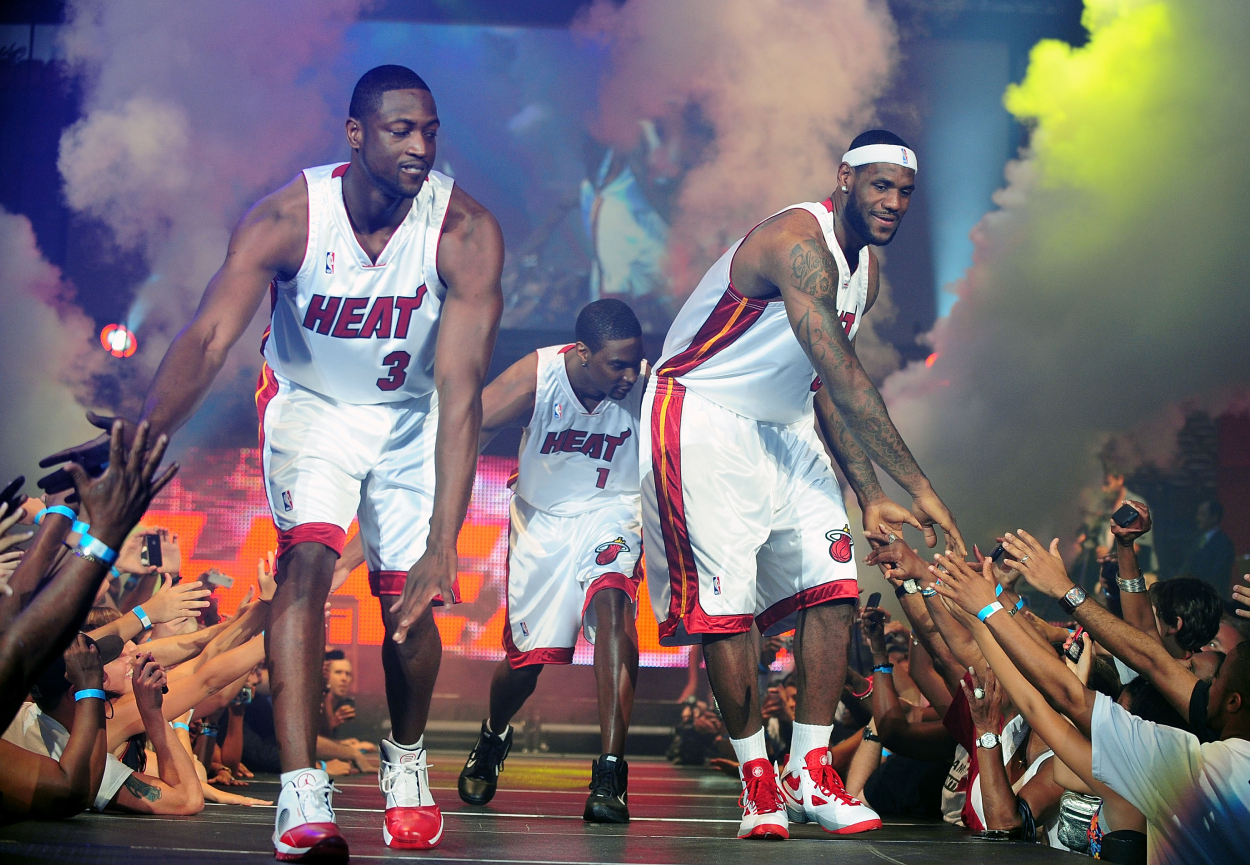 LeBron James and the Miami Heat Big Three in 2010.