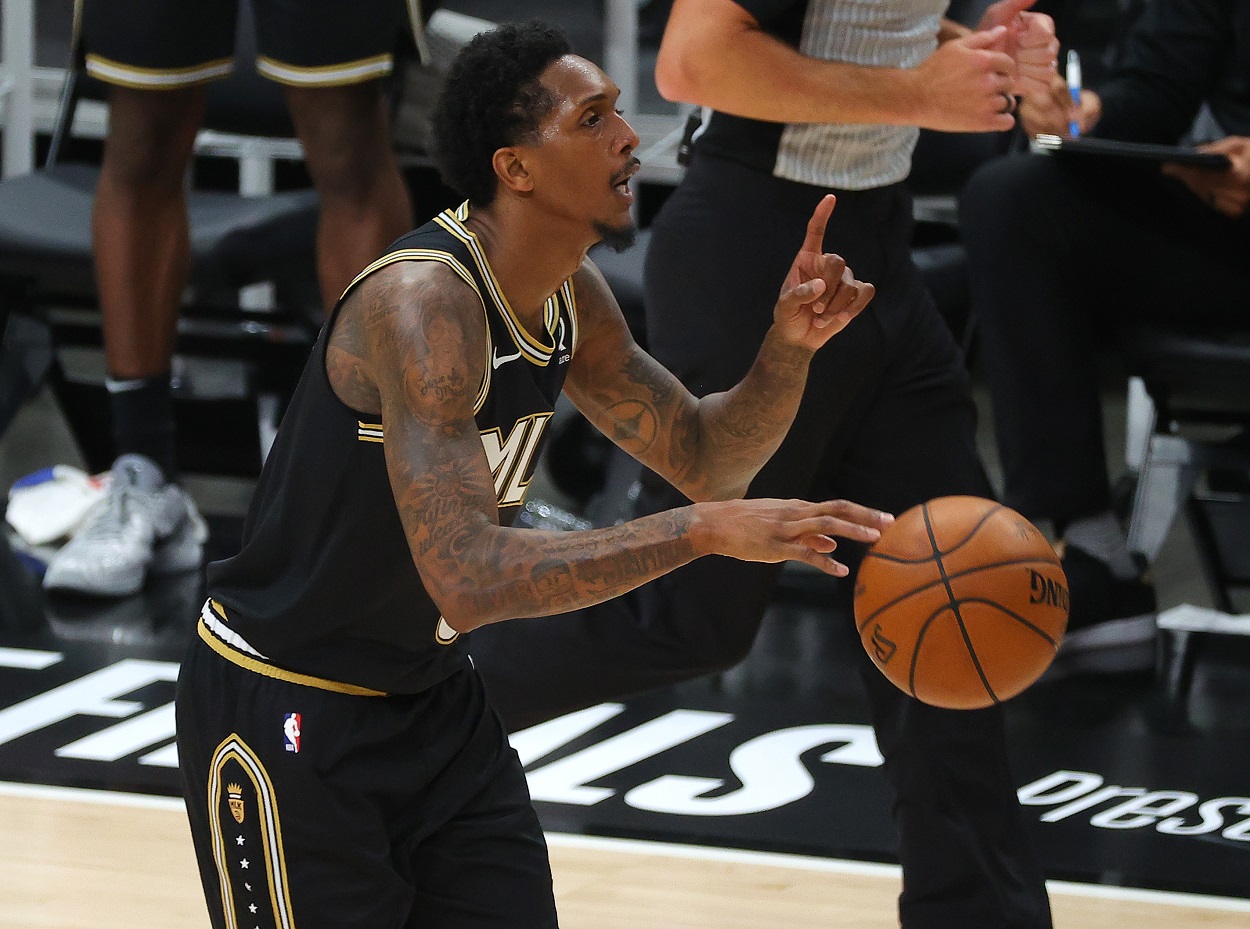 Lou Williams during the Atlanta Hawks Game 4 win over the Milwaukee Bucks in the 2021 Eastern Conference Finals