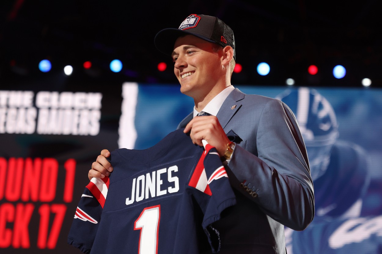 New England Patriots rookie quarterback Mac Jones in 2021.