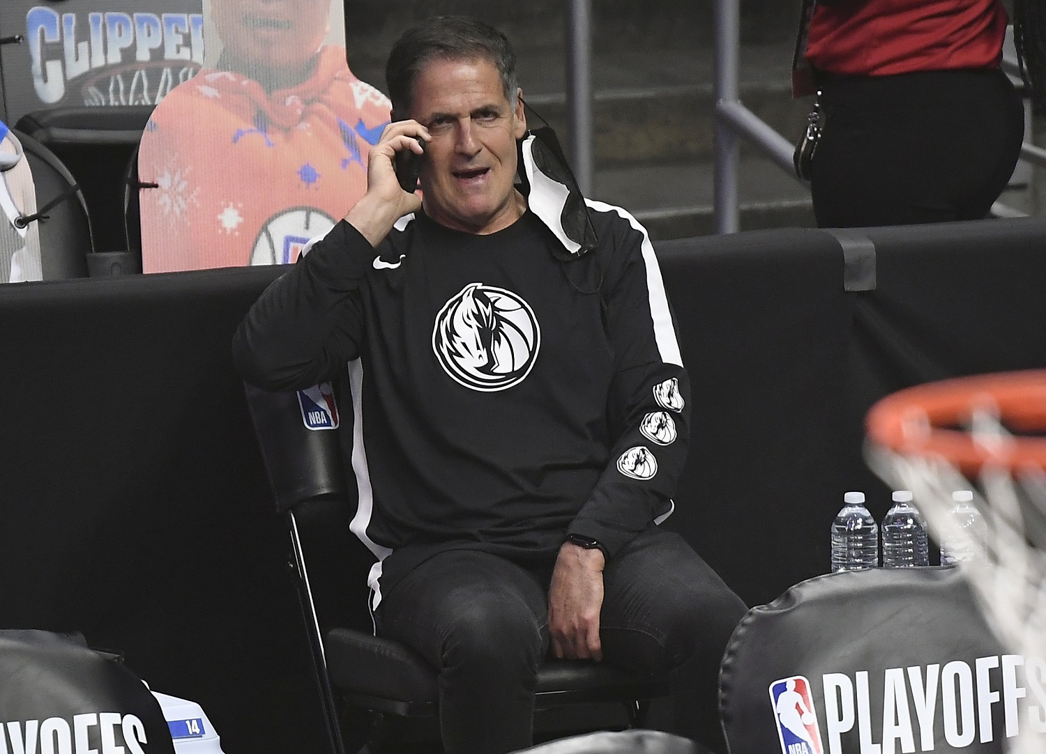 Dallas Mavericks owner Mark Cuban attends Game 5 of the Western Conference first round series against the Los Angeles Clippers at Staples Center on June 2, 2021.
