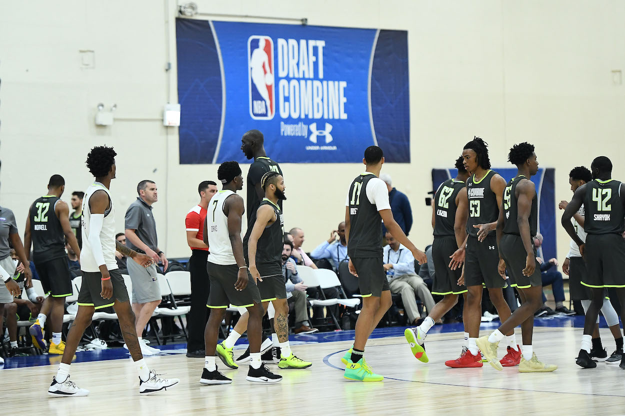 The NBA draft combine 2021 kicks off June 21. Pictured: NBA draft combine in 2019.