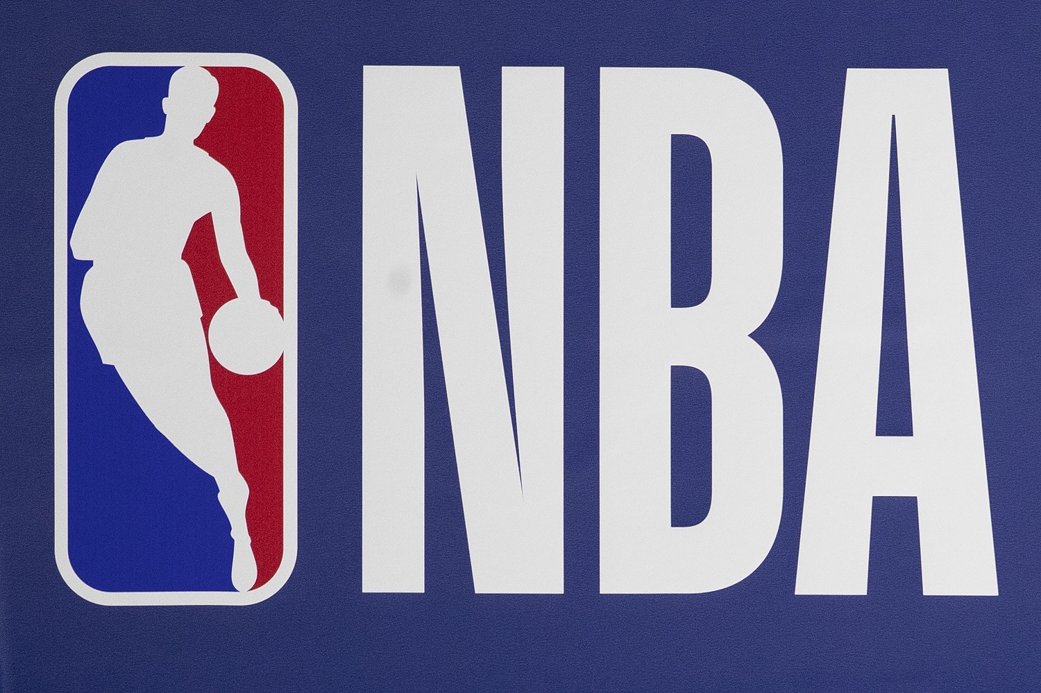 A detailed view of the NBA logo.