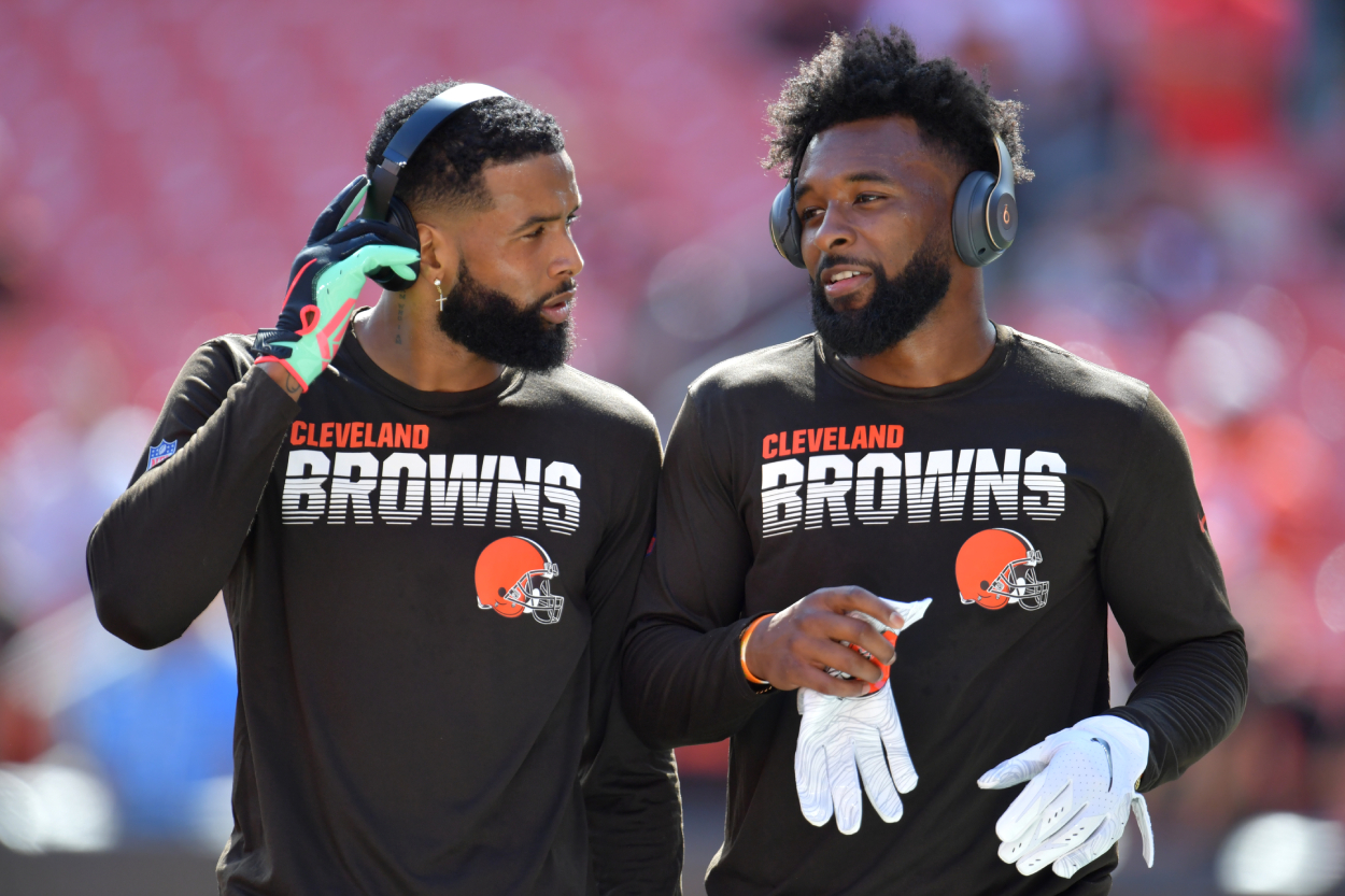 Cleveland Browns receivers Odell Beckham Jr. and Jarvis Landry in 2019.