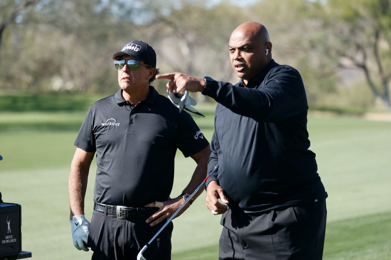 Phil Mickelson and Charles Barkley during The Match: Champions For Change