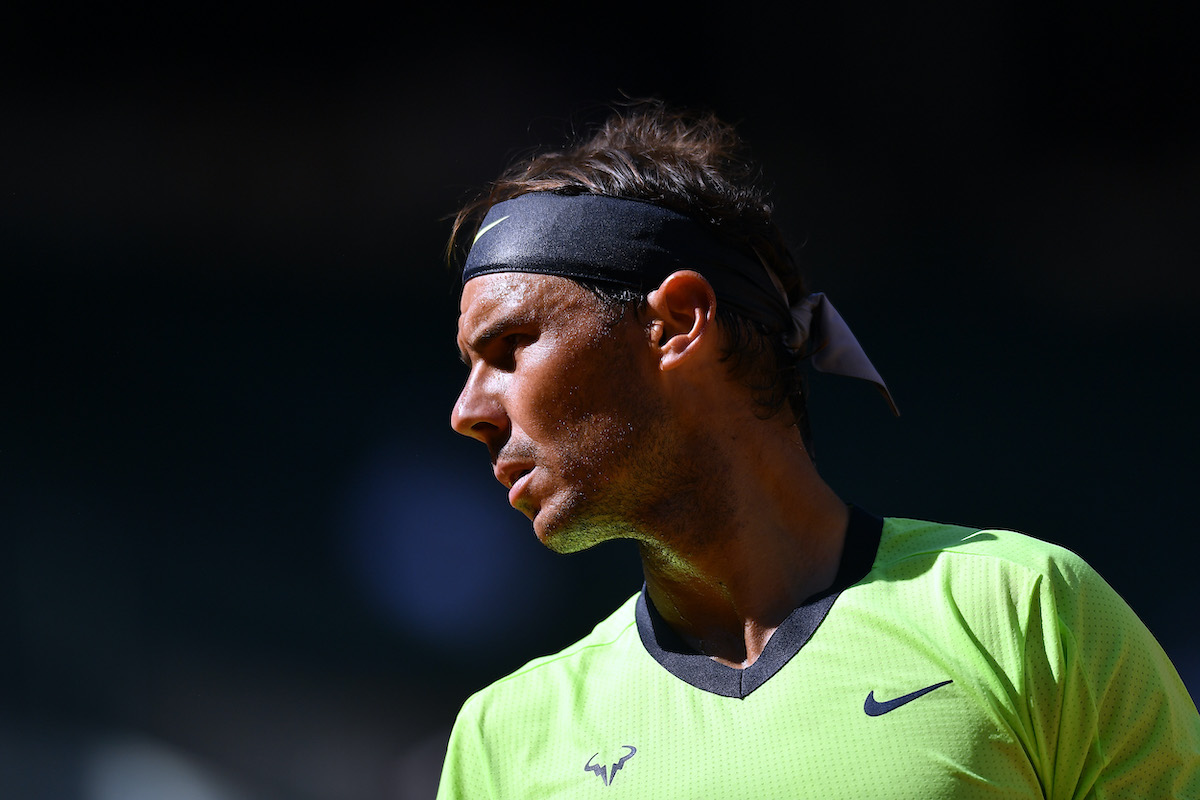 Rafael Nadal looks on during the 2021 French Open