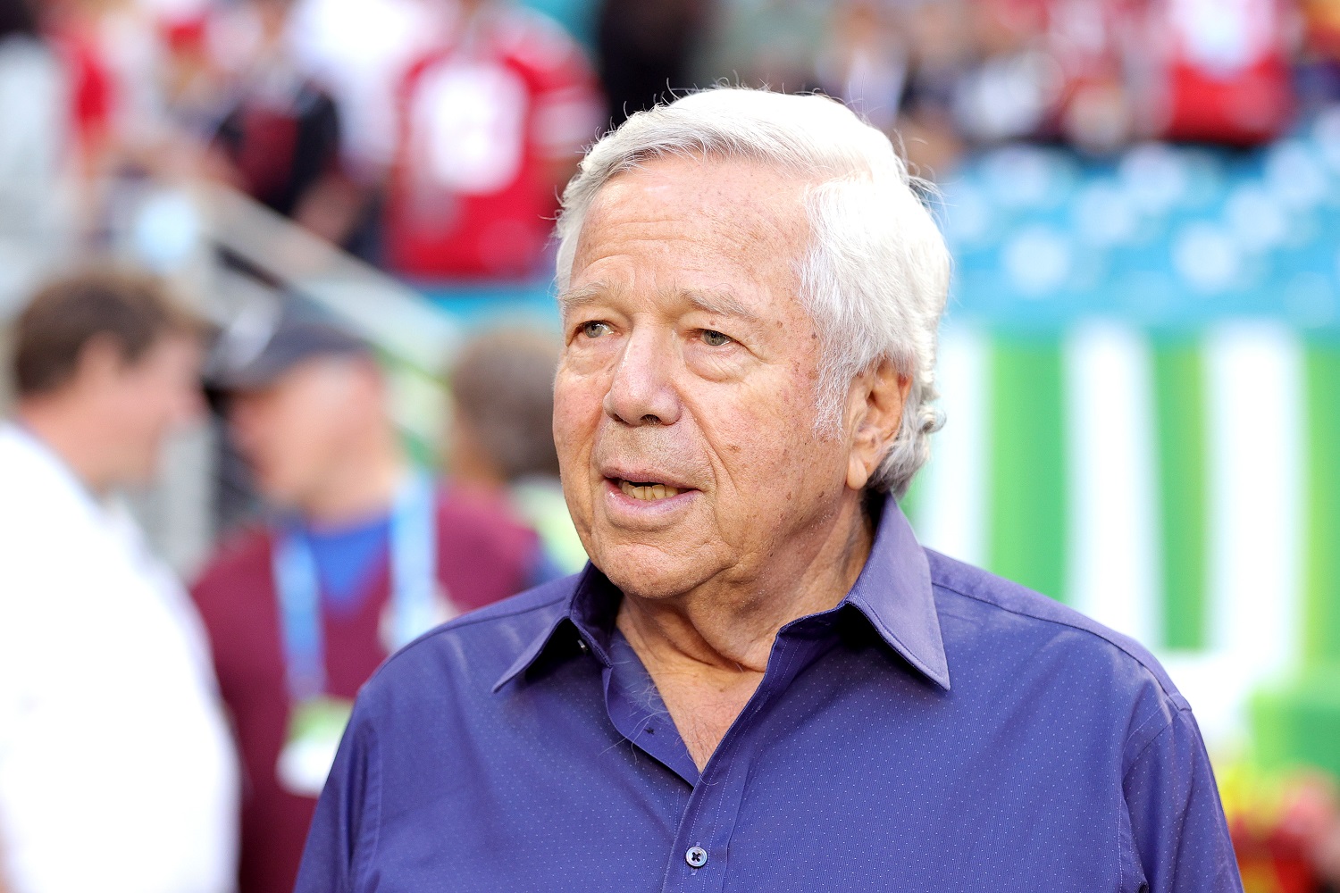 New England Patriots owner Robert Kraft looks on prior to Super Bowl 54 between the San Francisco 49ers and the Kansas City Chiefs at Hard Rock Stadium on Feb. 2, 2020.