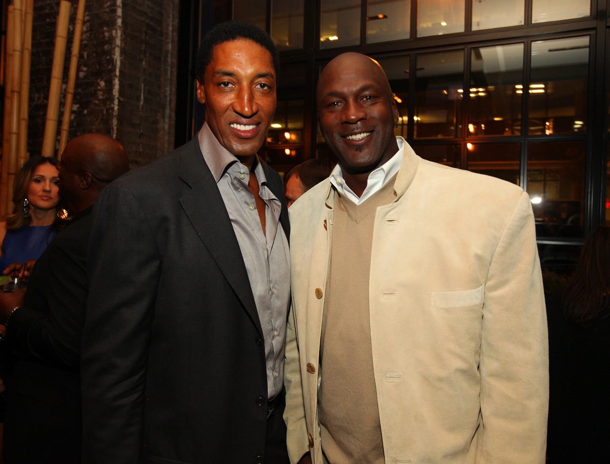Scottie Pippen and Michael Jordan at Pippen's birthday party in 2012