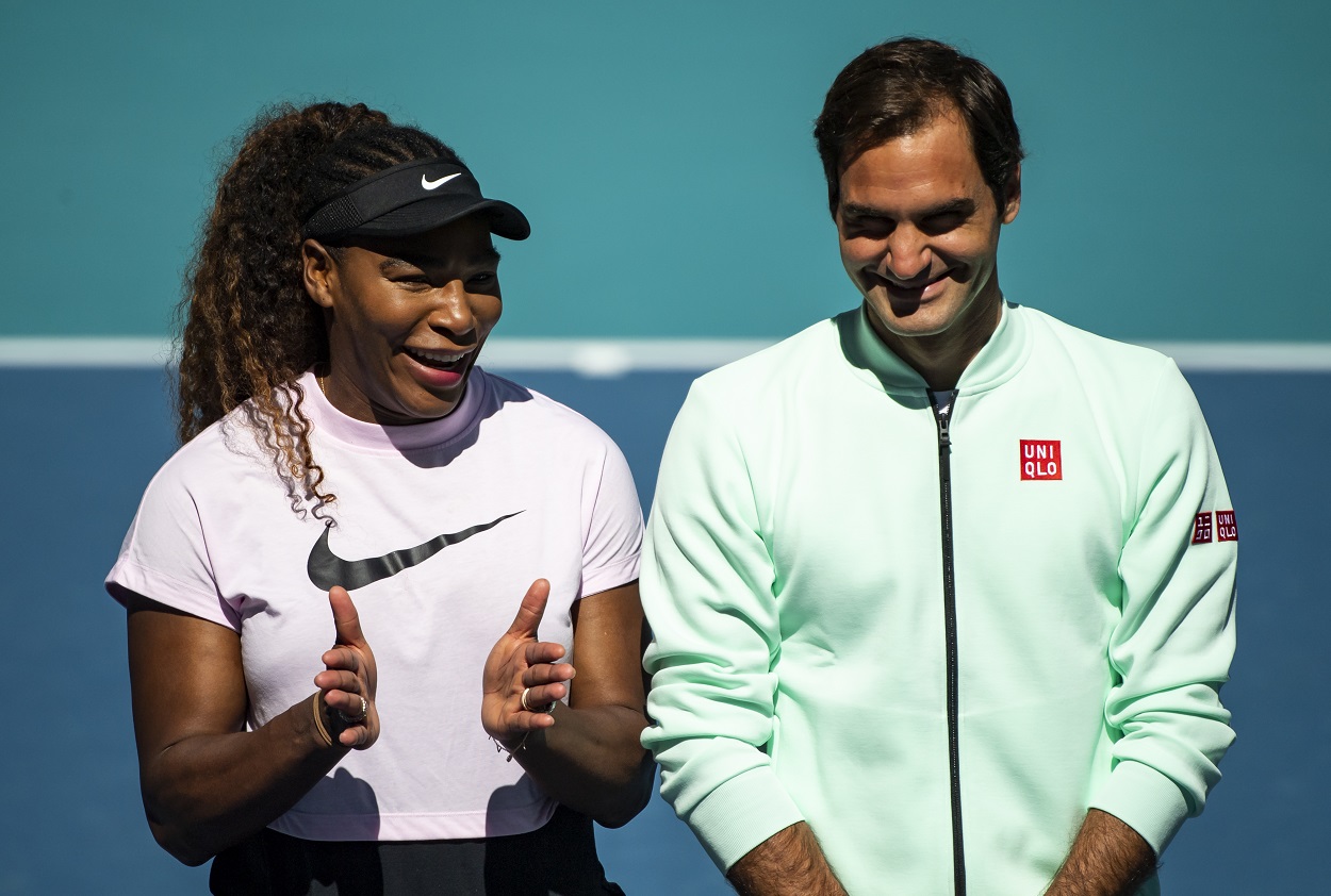 Serena Williams and Roger Federer at the 2019 Miami Open
