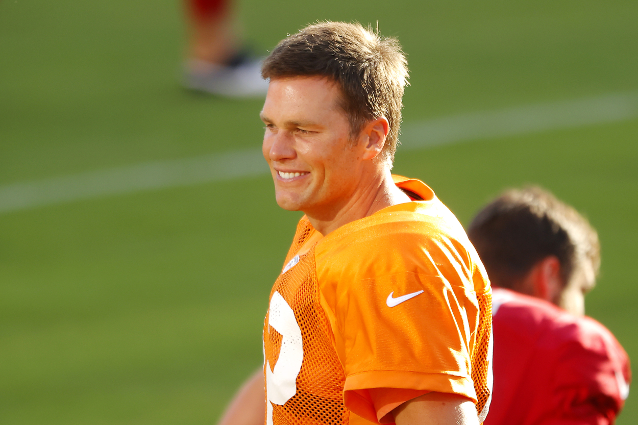 Tampa Bay Buccaneers quarterback Tom Brady at training camp in 2020.