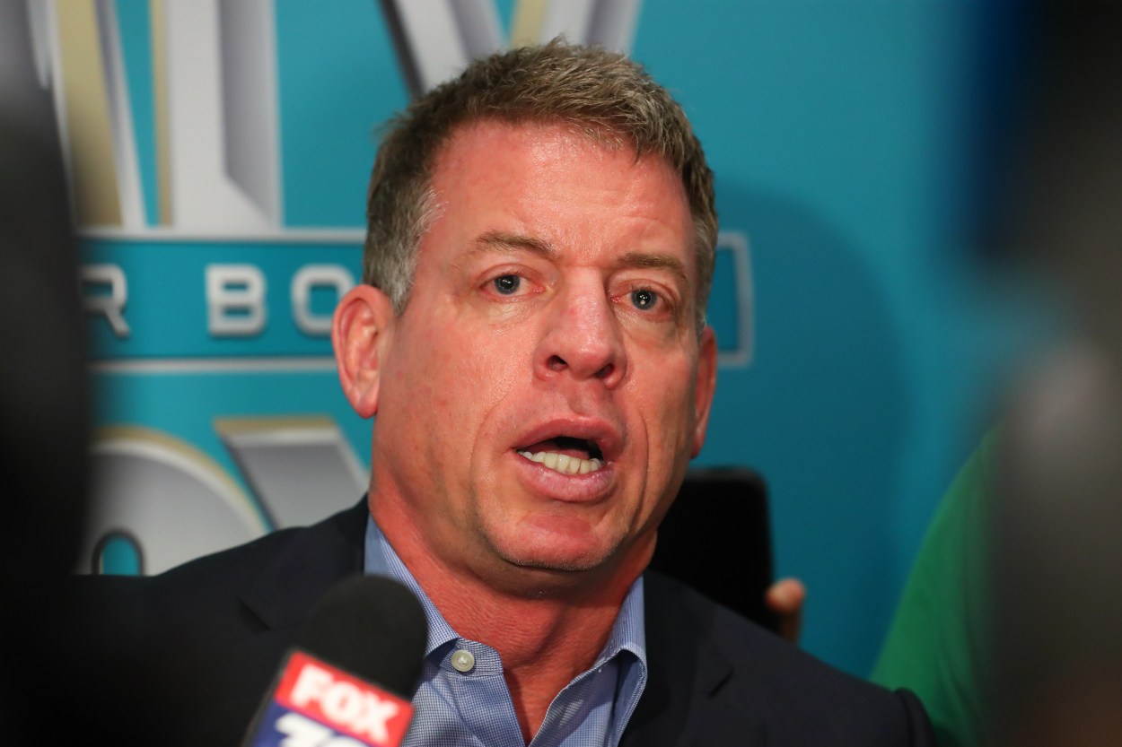 Fox Sports analyst Troy Aikman in 2020.