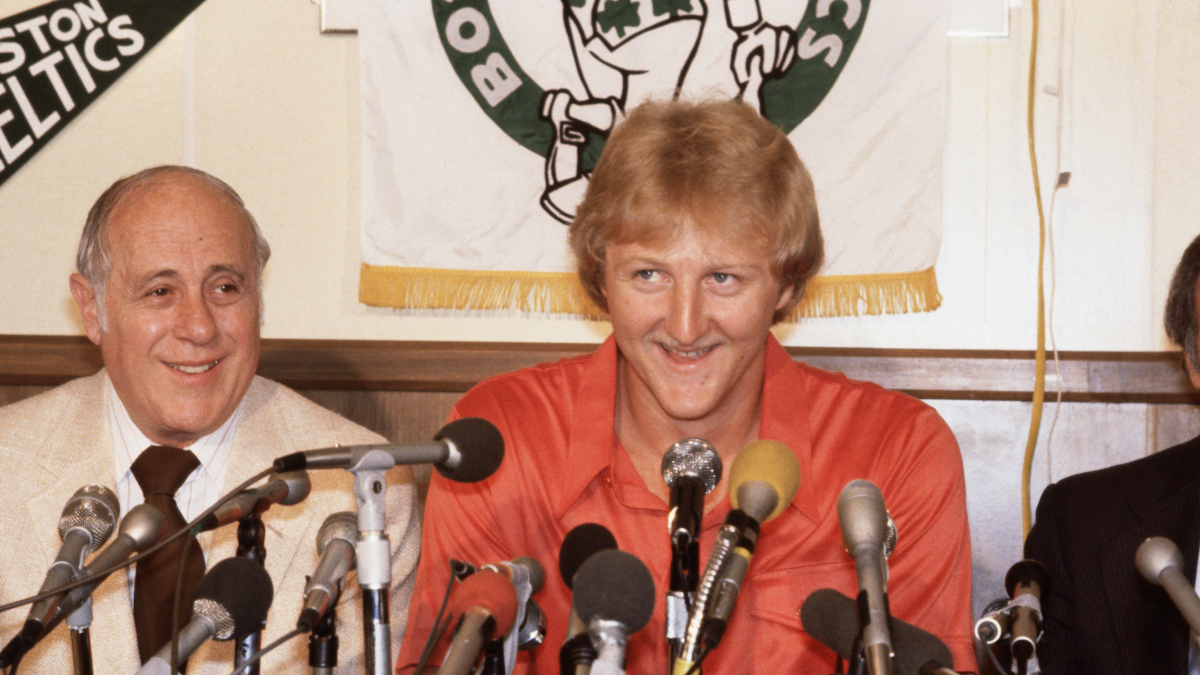 Larry Bird after he signed with the Boston Celtics in 1979