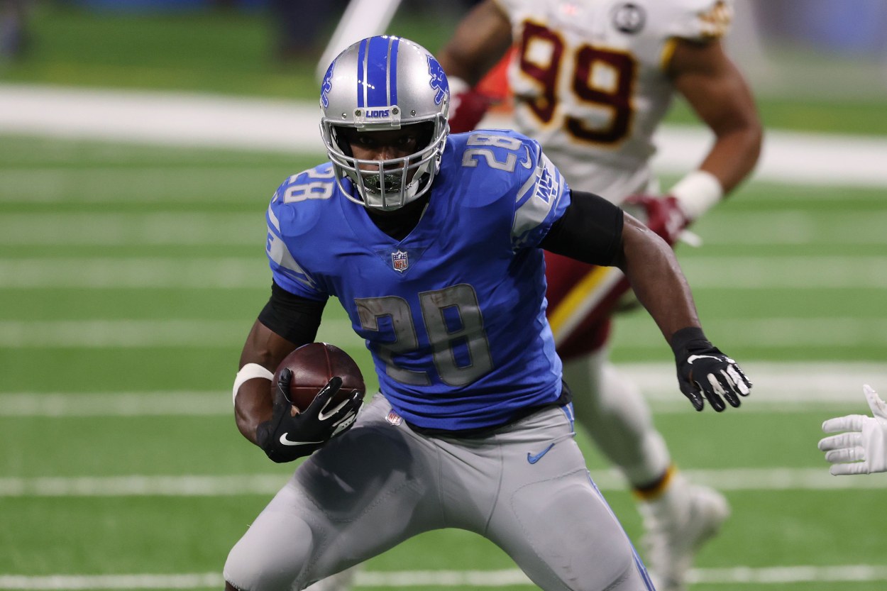 Detroit Lions running back Adrian Peterson in 2020.