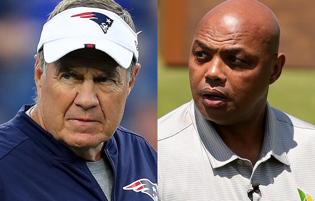 New England Patriots head coach Bill Belichick (L) and NBA legend Charles Barkley.