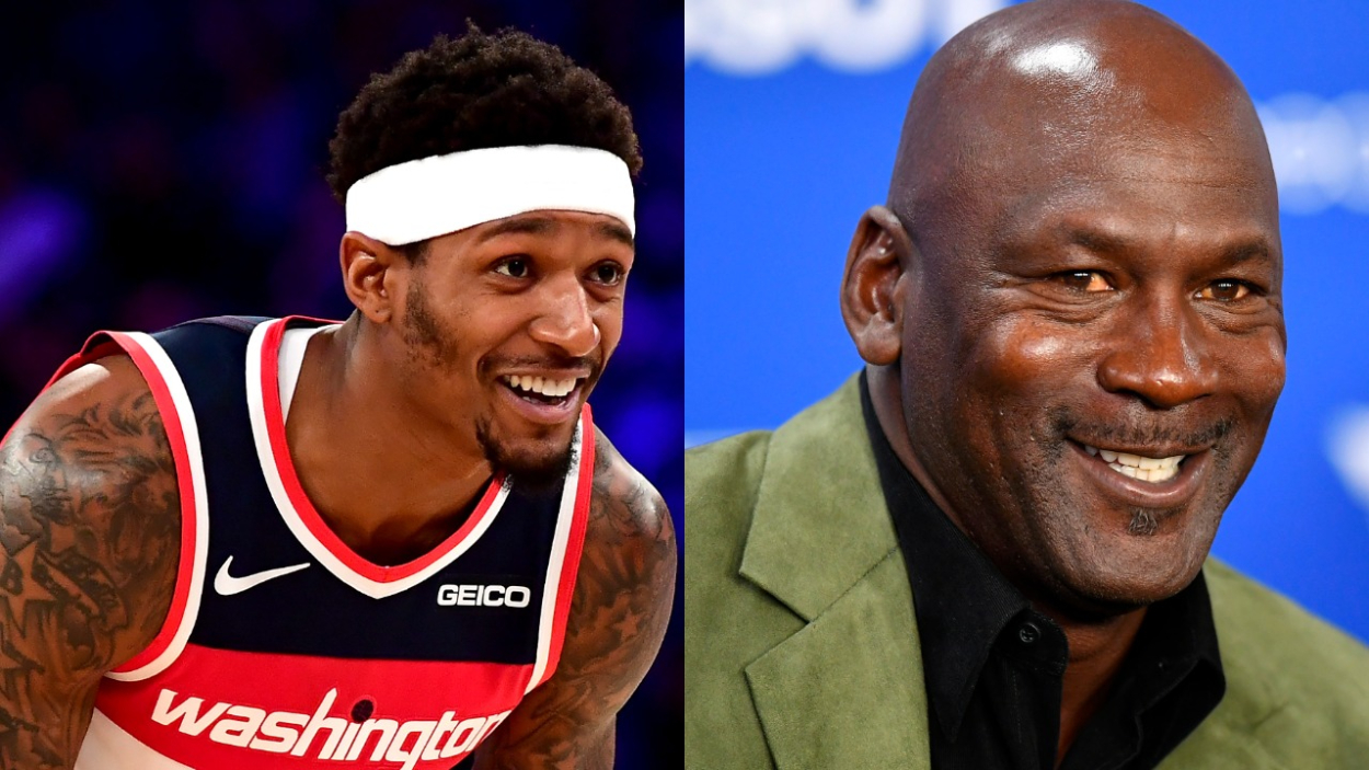 Wizards star Bradley Beal and NBA legend Michael Jordan. Beal is one of MJ's Jordan Brand athletes.