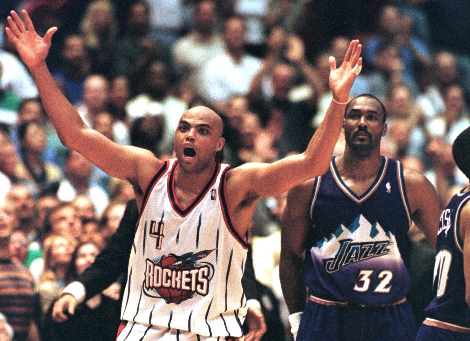 NBA veteran Charles Barkley reacts during his time with the Houston Rockets.