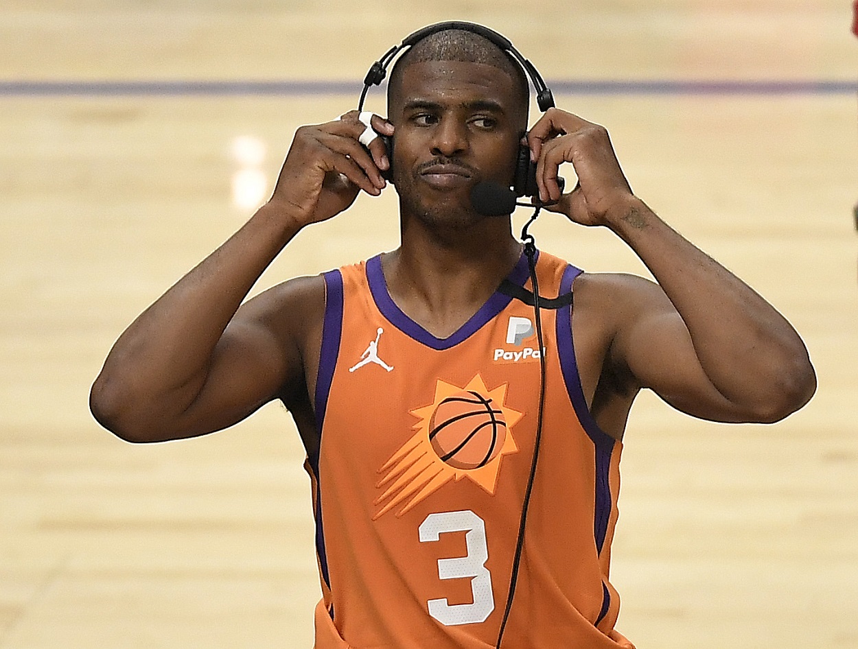 Chris Paul, the fourth overall pick in the 2005 NBA draft, following a Suns win over the Clippers in the 2021 NBA playoffs
