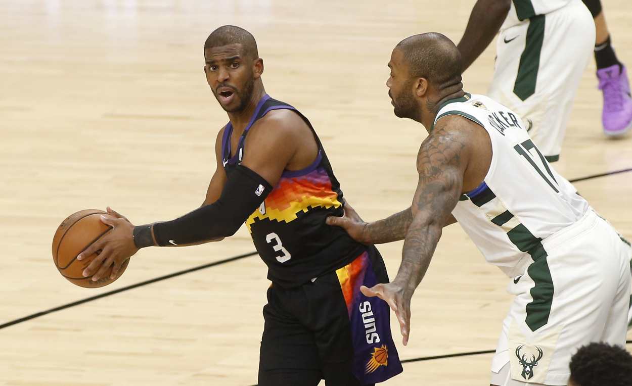 Phoenix Suns guard Chris Paul during the 2021 NBA Finals.