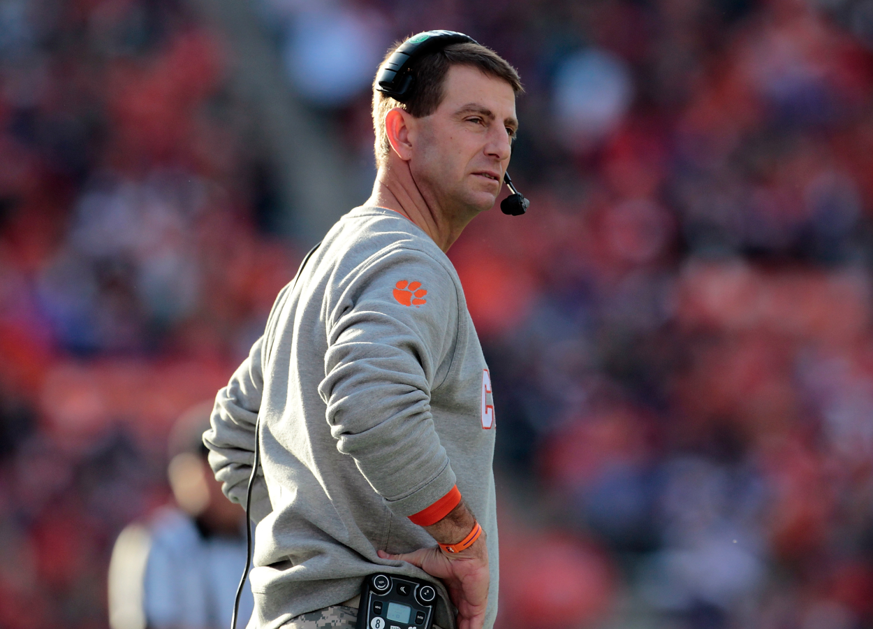 Clemson coach Dabo Swinney, who has been getting roasted following the NCAA's recent NIL ruling.