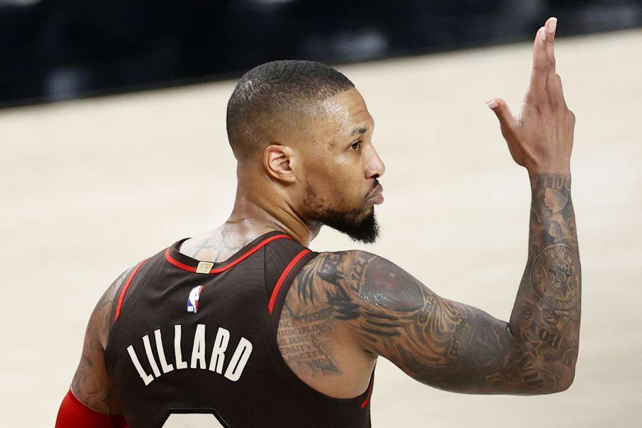 Portland Trail Blazers star Damian Lillard, who has been surrounded by trade rumors.