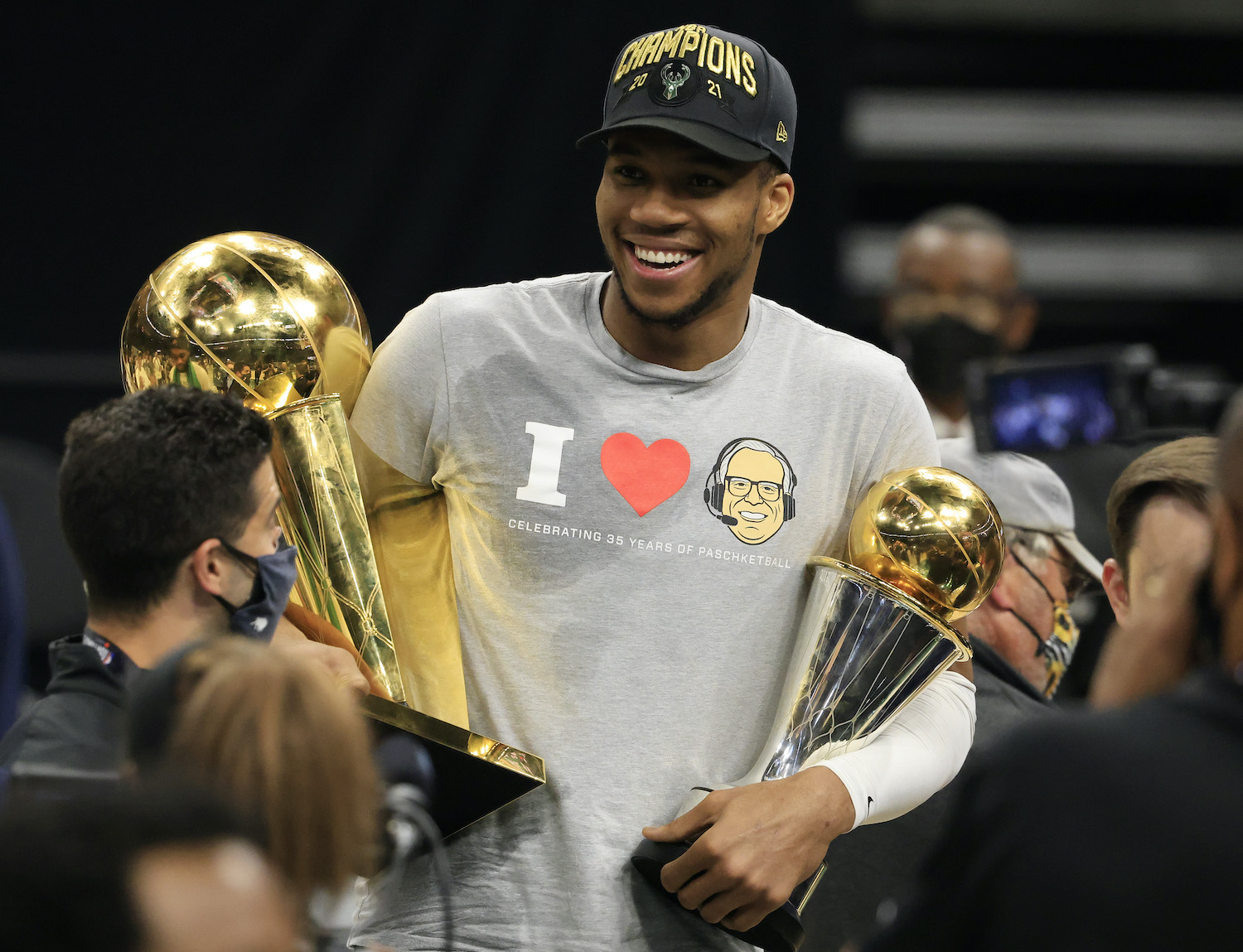 2021 NBA Finals Larry O'Brien Trophy Awarded in Louis Vuitton