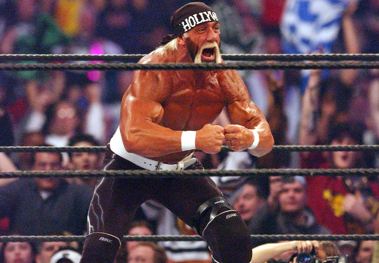 Hulk Hogan, in nWo colors, at WWE WrestleMania 18