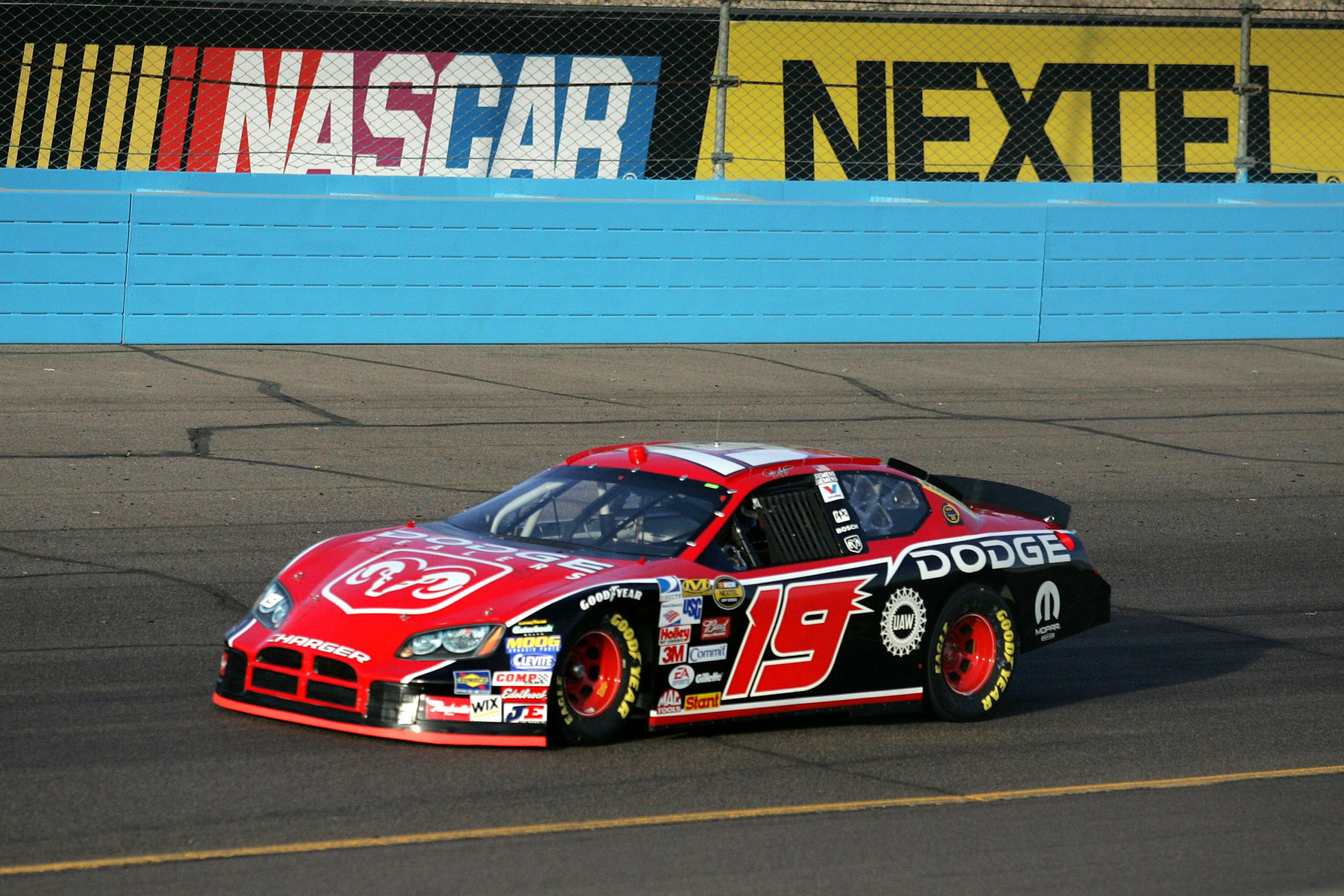Jeremy Mayfield in the No. 19 car.