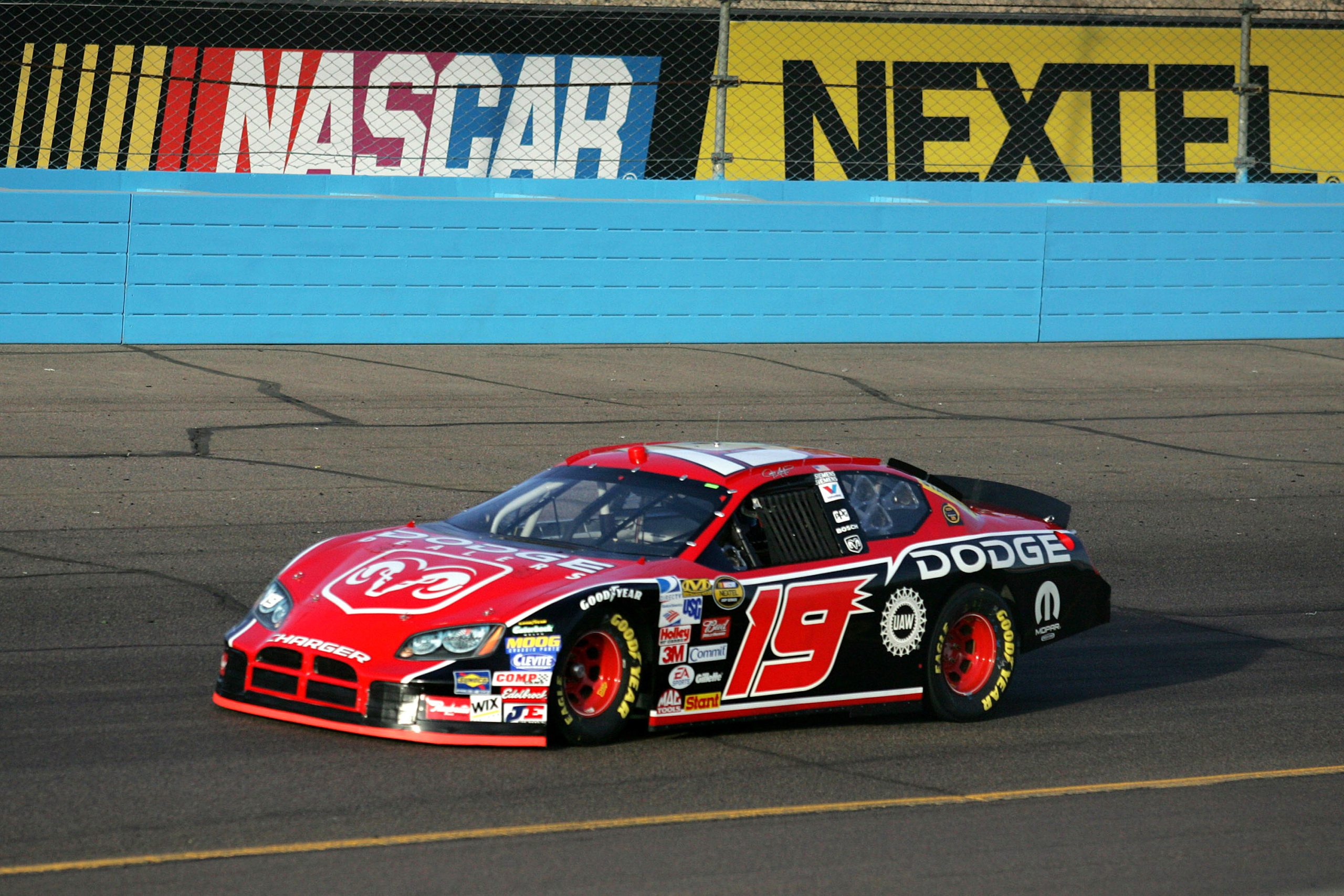 Jeremy Mayfield in the No. 19 car.